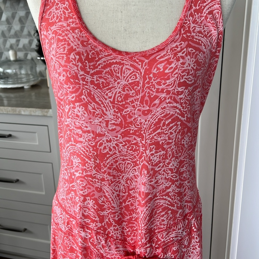 Fresh Produce Maxi Dress Size Large Sleeveless Tied Waist Raw Hem Beach - Picture 2 of 9